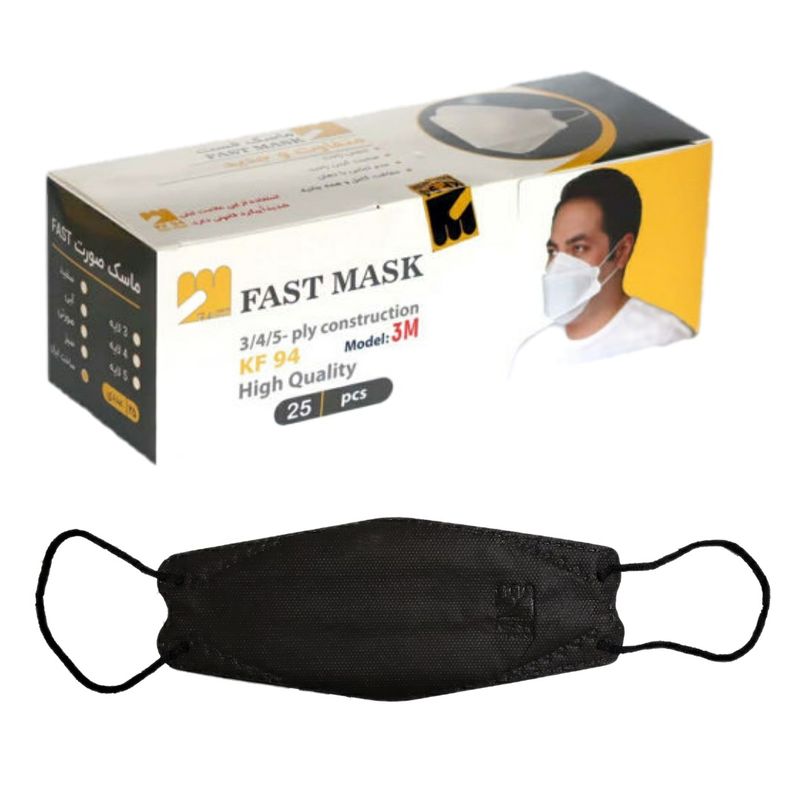 ماسک تنفسی فست مدل سه بعدی 5 لایه (kf94) بسته 25 عددی